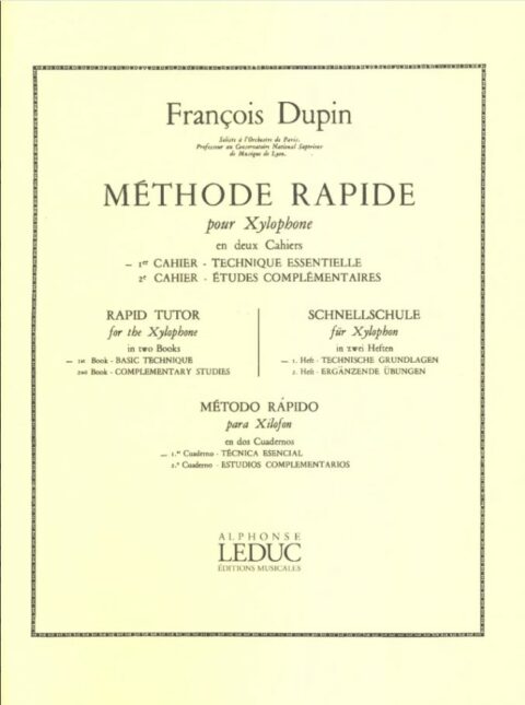 Dupin, François: Méthode rapide pour Xylophone 1 bei Musik-Dinge Wien