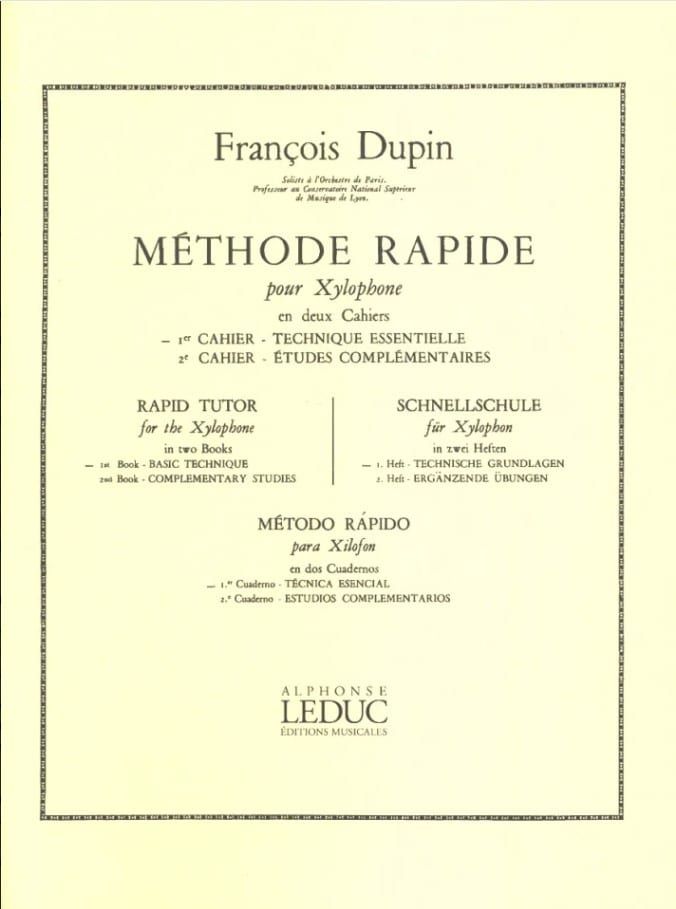Dupin, François: Méthode rapide pour Xylophone 1 bei Musik-Dinge Wien