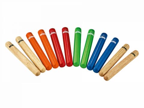Meinl Nino Percussion Claves Multi-colored 6 Pairs bei Musik-Dinge Wien