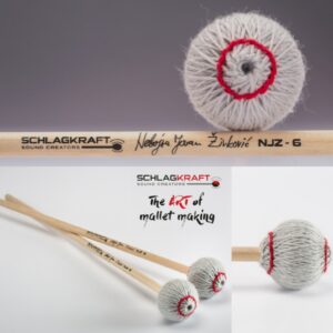 Schlagkraft Marimba Mallets NJZ-6R Silver Sharp Rattan bei Musik-Dinge Wien